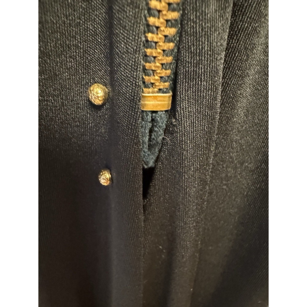 Vintage 1970s Bernie Bee New York Wide Leg Palazzo Jumpsuit Black Studded Zip MD - Picture 12 of 16